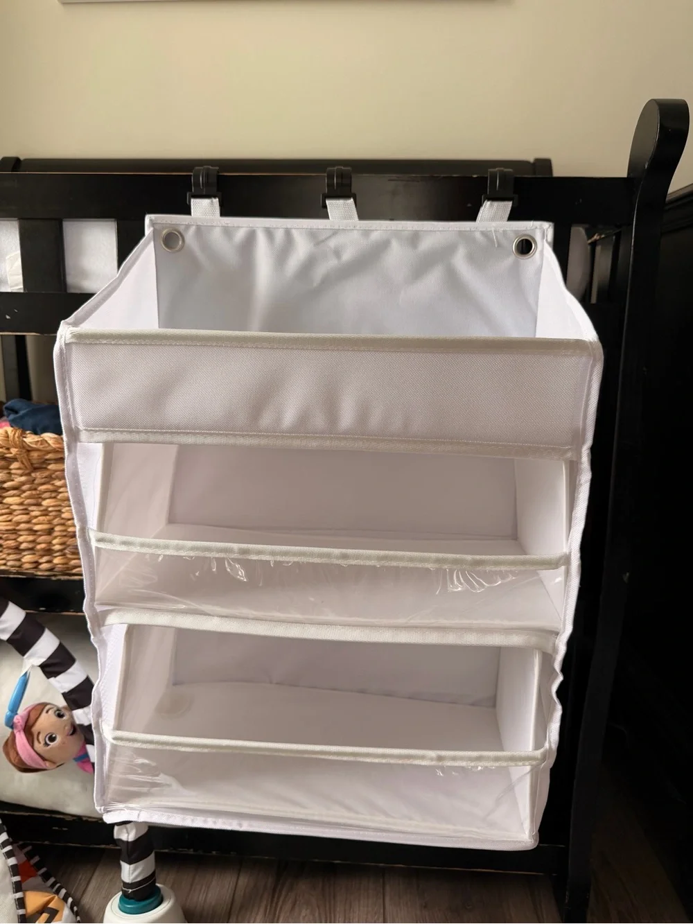 White Hanging Fabric Storage Organizer